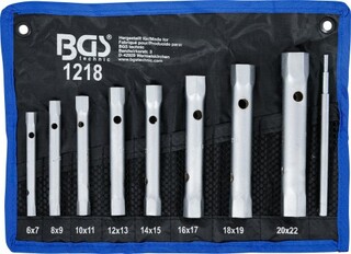 BGS Trubkové kľúče 6x7 - 20x22, sada 9ks
